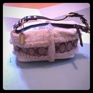 Coach Leather and Shearling purse